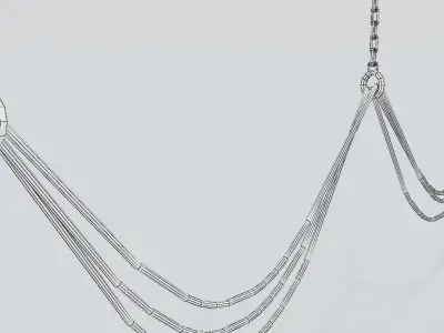 Cables set of wires hanging Low-poly 3D model