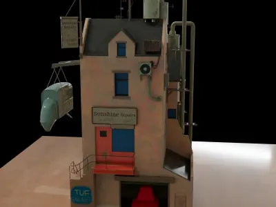 Retro Futuristic Workshop 3D model