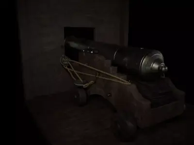 Old Iron Cannon Low-poly 3D model buy