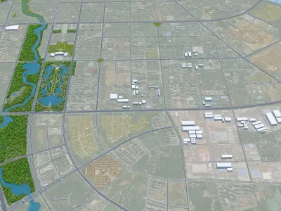 Fuzhou Jiangxi China 25km Free low-poly 3D model
