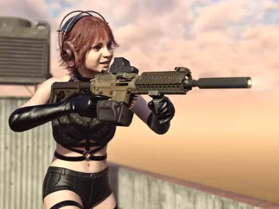 M4 Belt-Fed Support Rifle MW for G8F and G 3D model