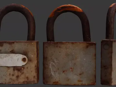 Rusty Padlock 3D Scan Low-poly 3D model