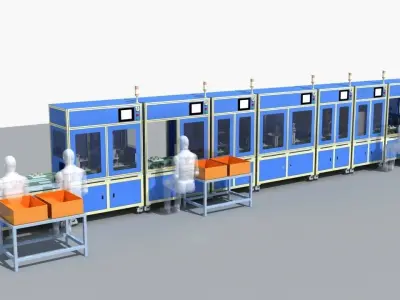 Industrial Equipment 28-Motor Automatic Assembly Production  3D model
