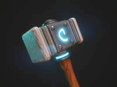 Hammer Low Poly 3D Model Low-poly 3D model purchase