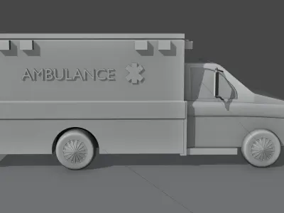 Ambulance emergancy vahicle  Low-poly 3D model