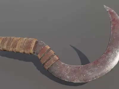 Orc Sickle Low-poly 3D model