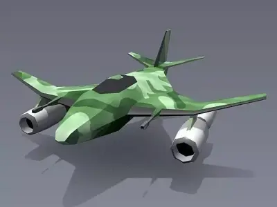 Lowpoly military aircraft  Low-poly 3D model
