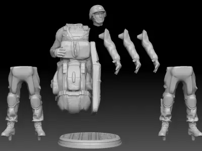 US Army Paratrooper 3d Print Kit 3D print model