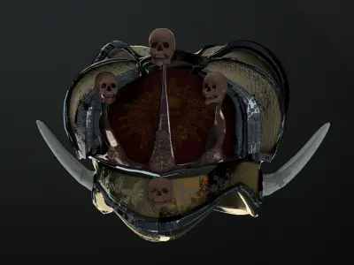 Ornate Gothic Fantasy Helmet 3D model