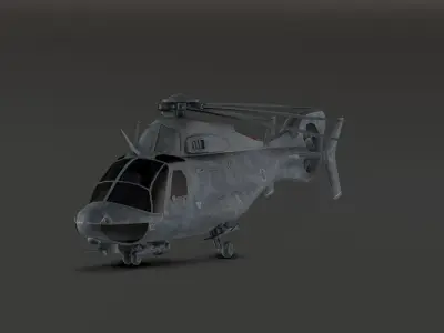 FREE Idle J7 - Millitary Helicopter - Photorealistic Free low-poly 3D model