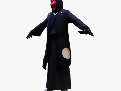 Tengu with Kimono rigged 3d model