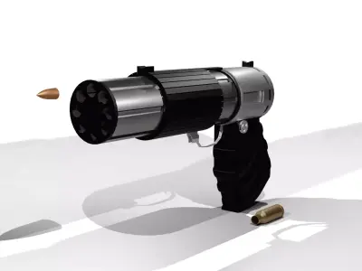 Revolving Gatling Pistol 3D model