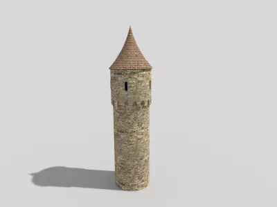 medieval tower a Low-poly 3D model