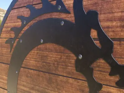 Viking Serpent Shield Low-poly 3D model