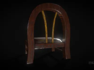 Cute lookin Wooden Chair Low-poly 3D model