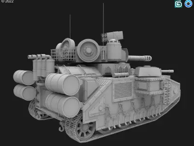 Concept Tank 1- Clay Version 3D model