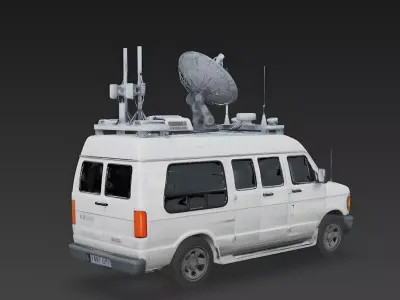 Realistic Satellite Communication Van 3D Model 3d model Low-poly 3D model