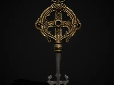 Ornate Exalted Key Low-poly 3D model