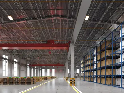 Warehouse Interior Scene 3D model