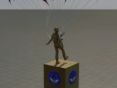 Parachute statue with Free 3D model