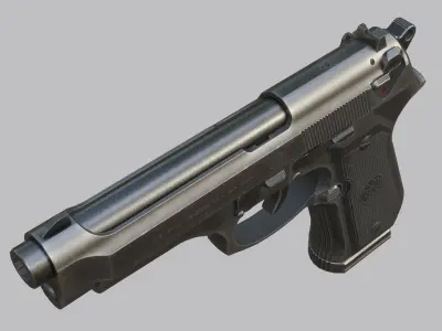 Beretta 92 Weapon Low-poly 3D model