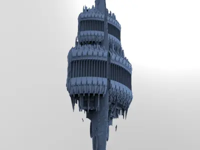 Art Deco Sci-Fi Temples 7  3D model