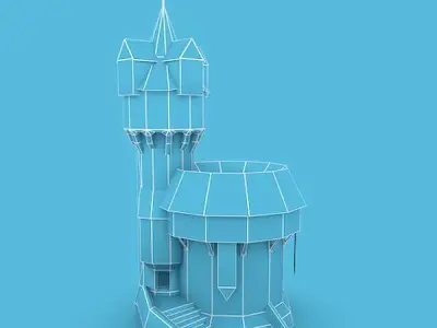 Medieval Building 60 Church Low-poly 3D model