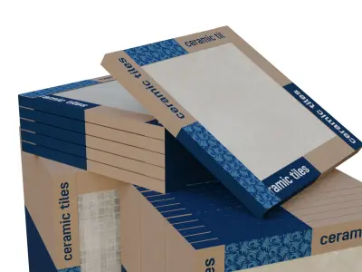 Pallet With tile packages 3D model
