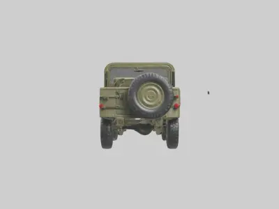 Military Jeep model Low-poly 3D model