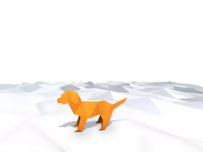 Origami Dog Low-poly 3D model