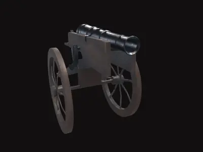 Medieval Cannon V05 New Low-poly 3D model