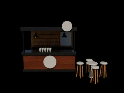 Kiosk stand booth 3D model