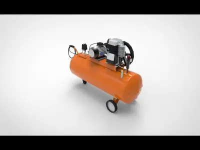 Air compressor type C 3D model