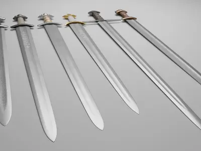 Viking Swords Low-poly 3D model