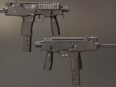 MP9 Gun Game Ready Model Low-poly 3D model