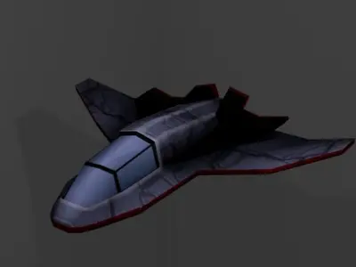 Spaceship low-poly fighter jet Low-poly 3D model