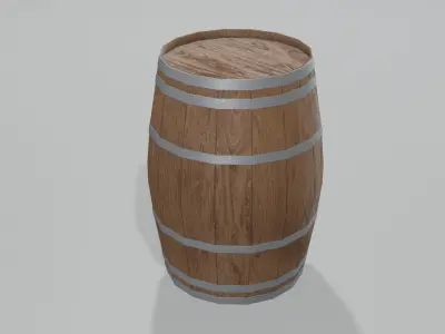 Medium Toasted Lowpoly Bordeaux Barrel Low-poly 3D model