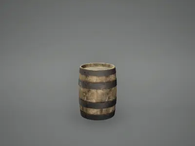 Viking Barrels Low Poly Game Ready Low-poly 3D model