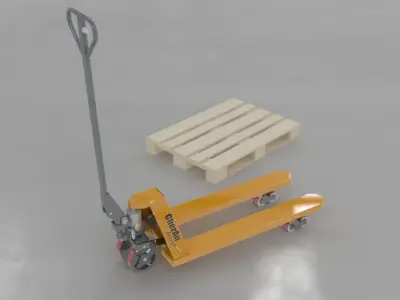 Hand pallet truck - real size Free 3D model