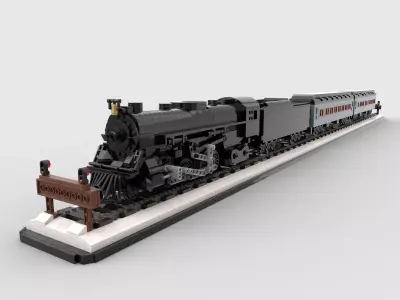 LEGO toy building blocks steam train  3D model