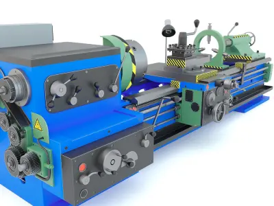 Industrial turning machine tool 1M63 3D model