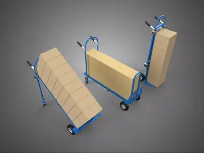 3 IN 1 CONVERTIBLE TROLLEY CART DOLLY HAND TRUCK CARDBOARD BOXES 3D model