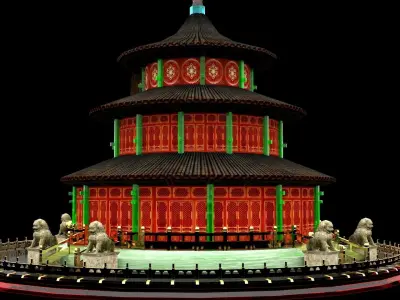 Chinese  ancient tower  3D model