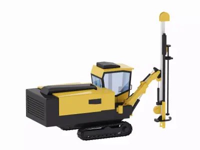 Drill Rig Mining ICM 260 Low-poly 3D model