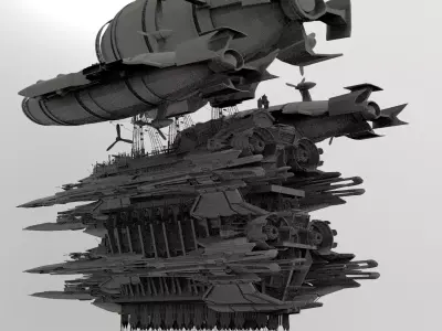 Colossal Cathedral Airship 1 3D model