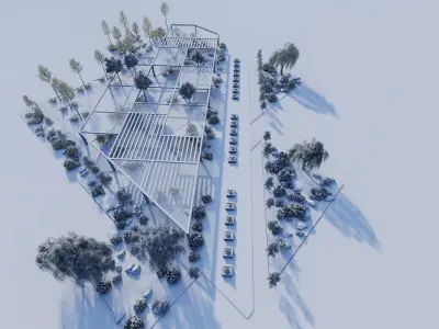 public park-Private Park Landscape 3D model 15