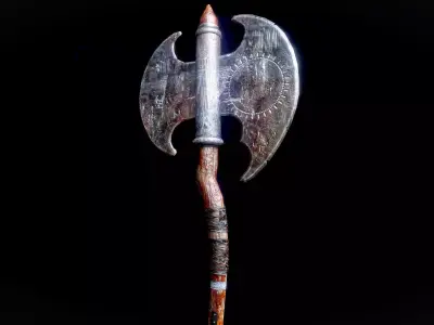 Viking Battle Axe Low-poly 3D model shop