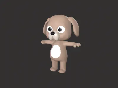 Cartoon 003 Character Dog Cute Low-poly 3D model