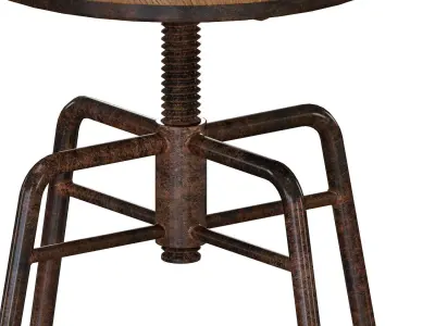 Zara Bar Stools And Table 3D model