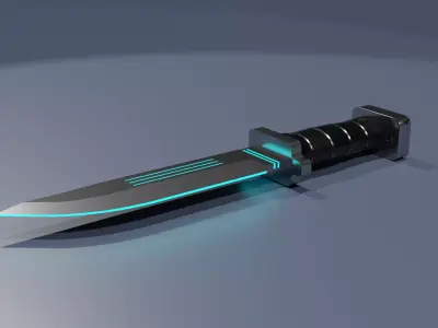 Knife SCI FI 3D model Low-poly 3D model